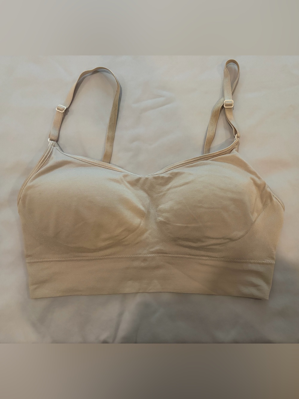 Warner's Light Beige Seamless Bralette with Adjustable Straps